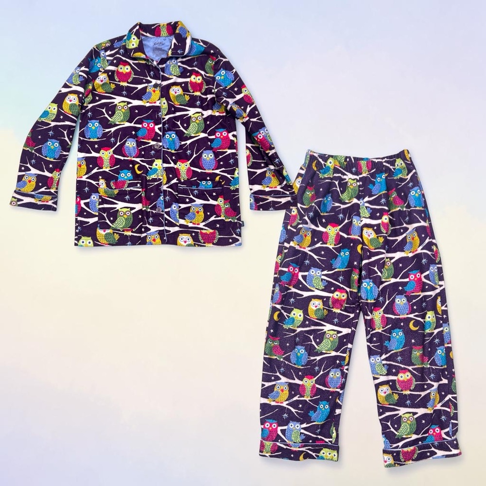 Nick & Nora Owl‎ Pajama Set Cozycore Whimsical Gilmore Girls Vibe Youth 10/12